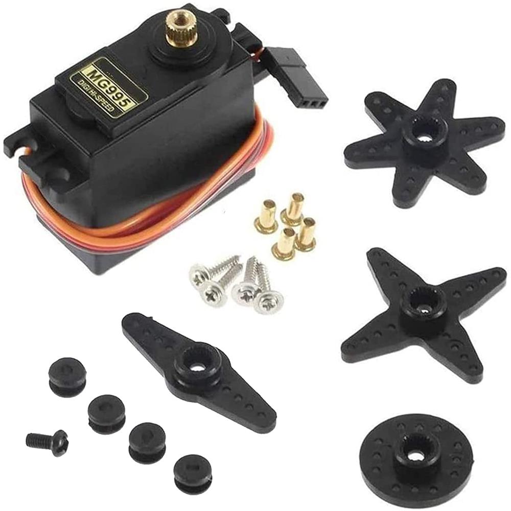 1 Pezzo Mg995 Torque Servo Motore Con Puleggia Metallo Per Rc Auto Barca Elicottero - Foto 1