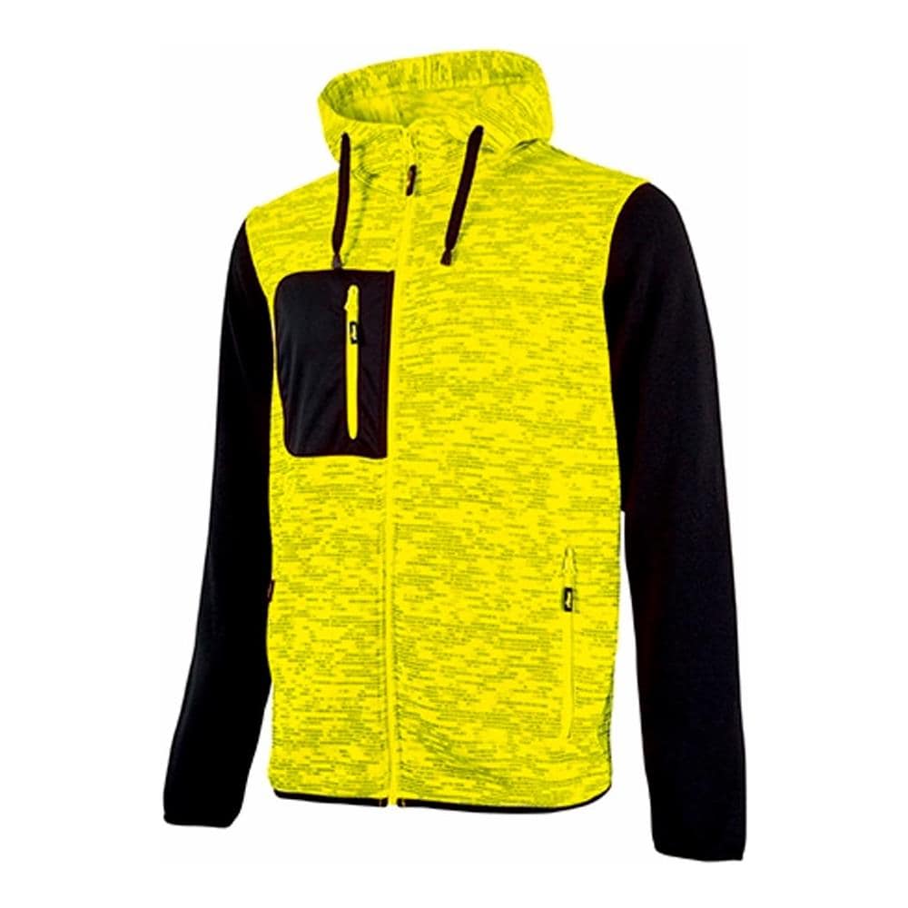 Upower Rainbow Felpa Maglia Manica Lunga A Zip Intera Felpata Con Cappuccio Colore Yellow Fluo Tg. L - Foto 1