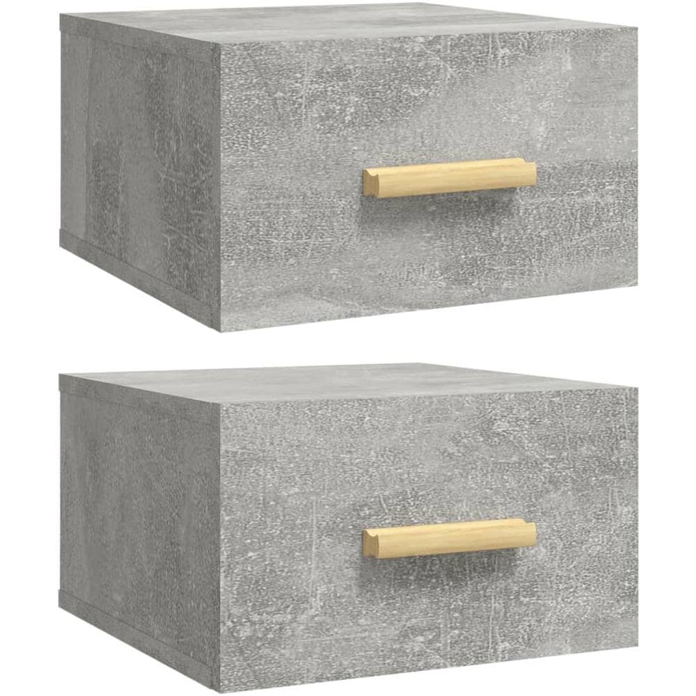 Comodini A Muro 2 Pz Grigio Cemento 35x35x20 Cm - Foto 1