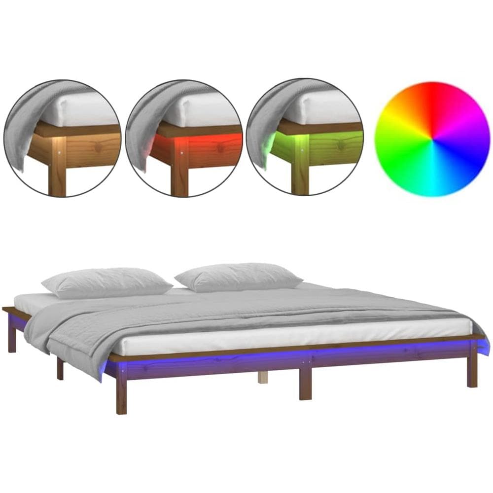 Giroletto con LED Miele 160x200 cm in Legno Massello - Foto 2