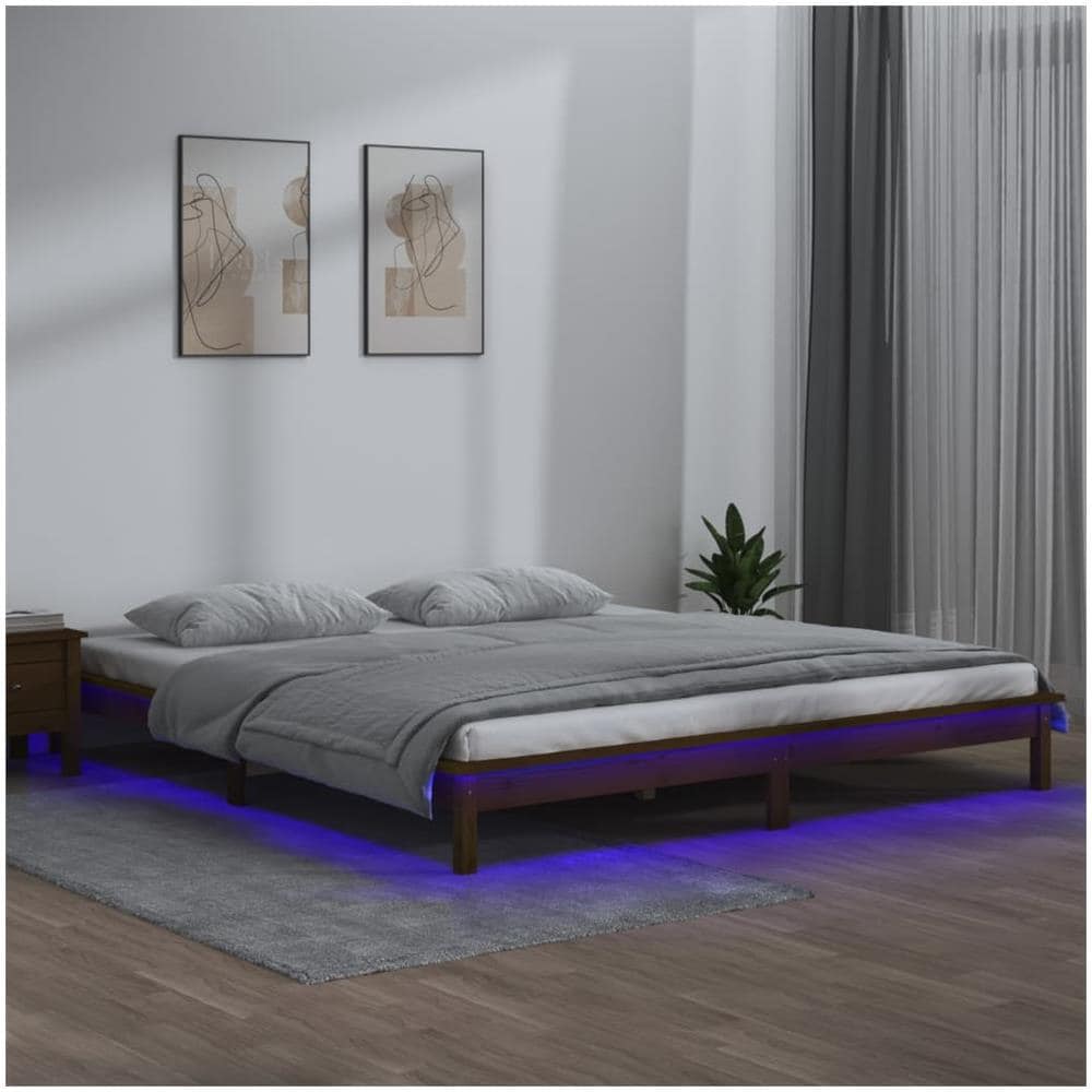 Giroletto con LED Miele 160x200 cm in Legno Massello - Foto 1