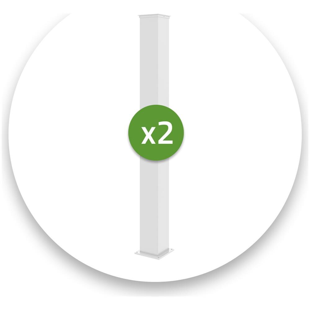 Set Di 2 Pali Eifel 15x15 In Alluminio A. 166cm- Bianco Opaco - Foto 1