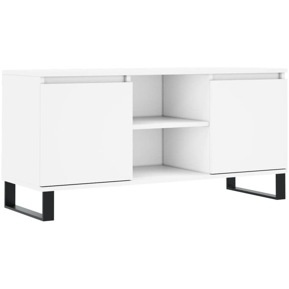 Mobile Porta Tv Bianco 104x35x50 Cm In Legno Multistrato - Foto 2