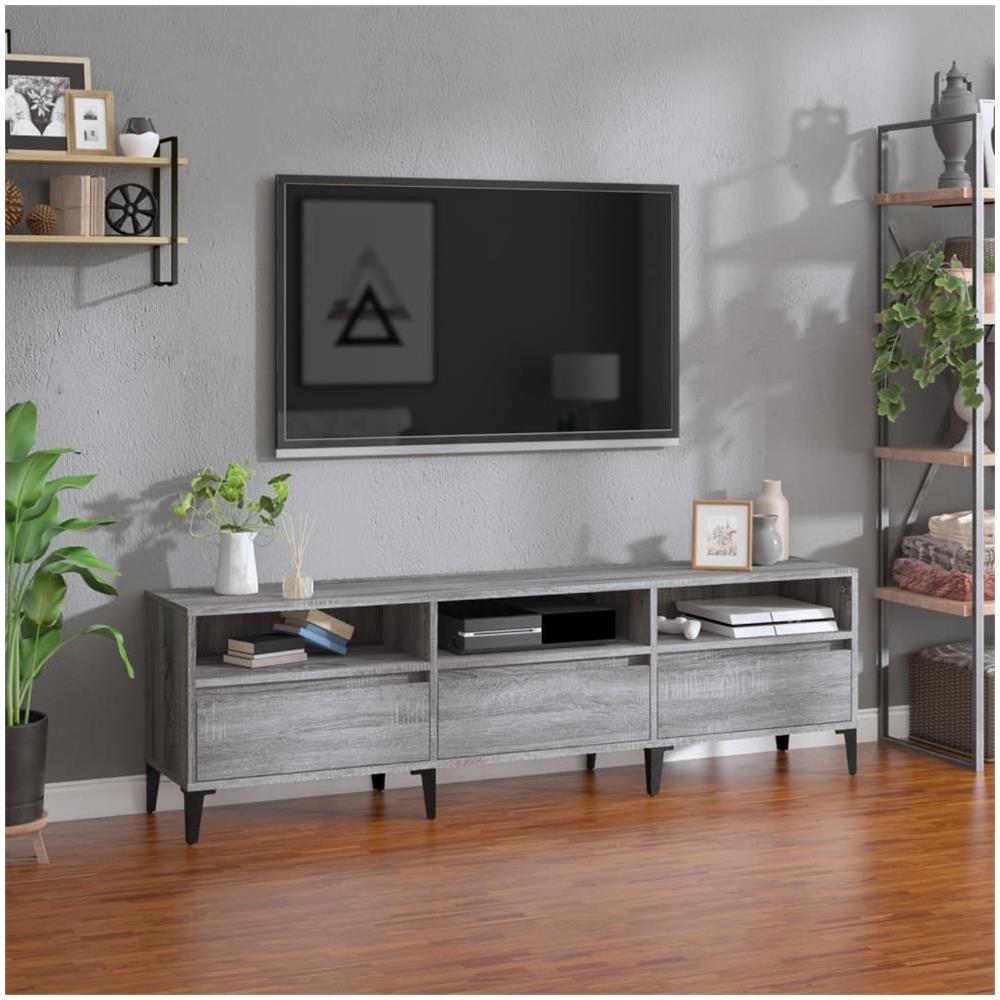 Mobile Porta Tv Grigio Sonoma 150x30x44,5 Cm Legno Multistrato - Foto 1
