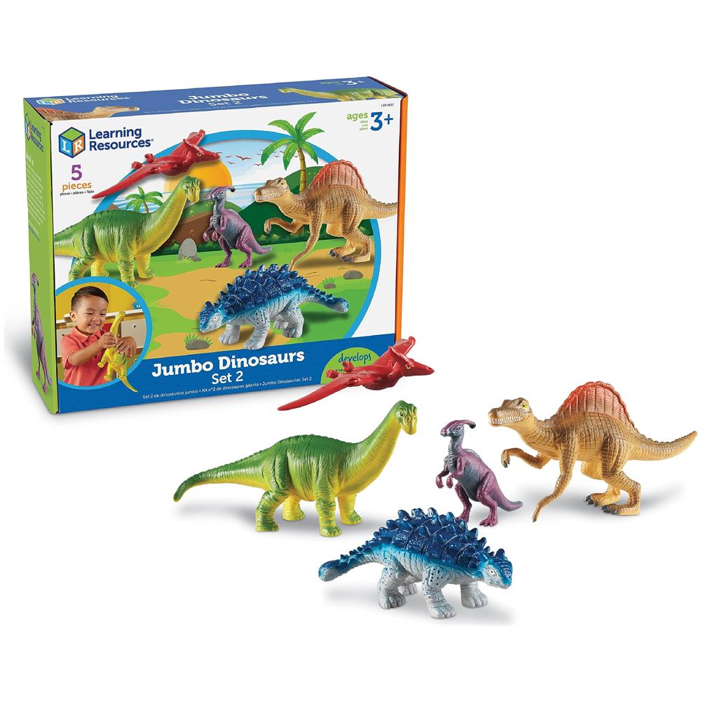 Set Espanso Dinosauri Jumbo - 5 Pezzi, Dai 3 Anni In Su, Dinosauri Per Bambini, Action Figure Di Dinosauri Giocattoli, Dinosauro Da Gioco Per Bambini, Figure Di Creature Preistoriche - Foto 1