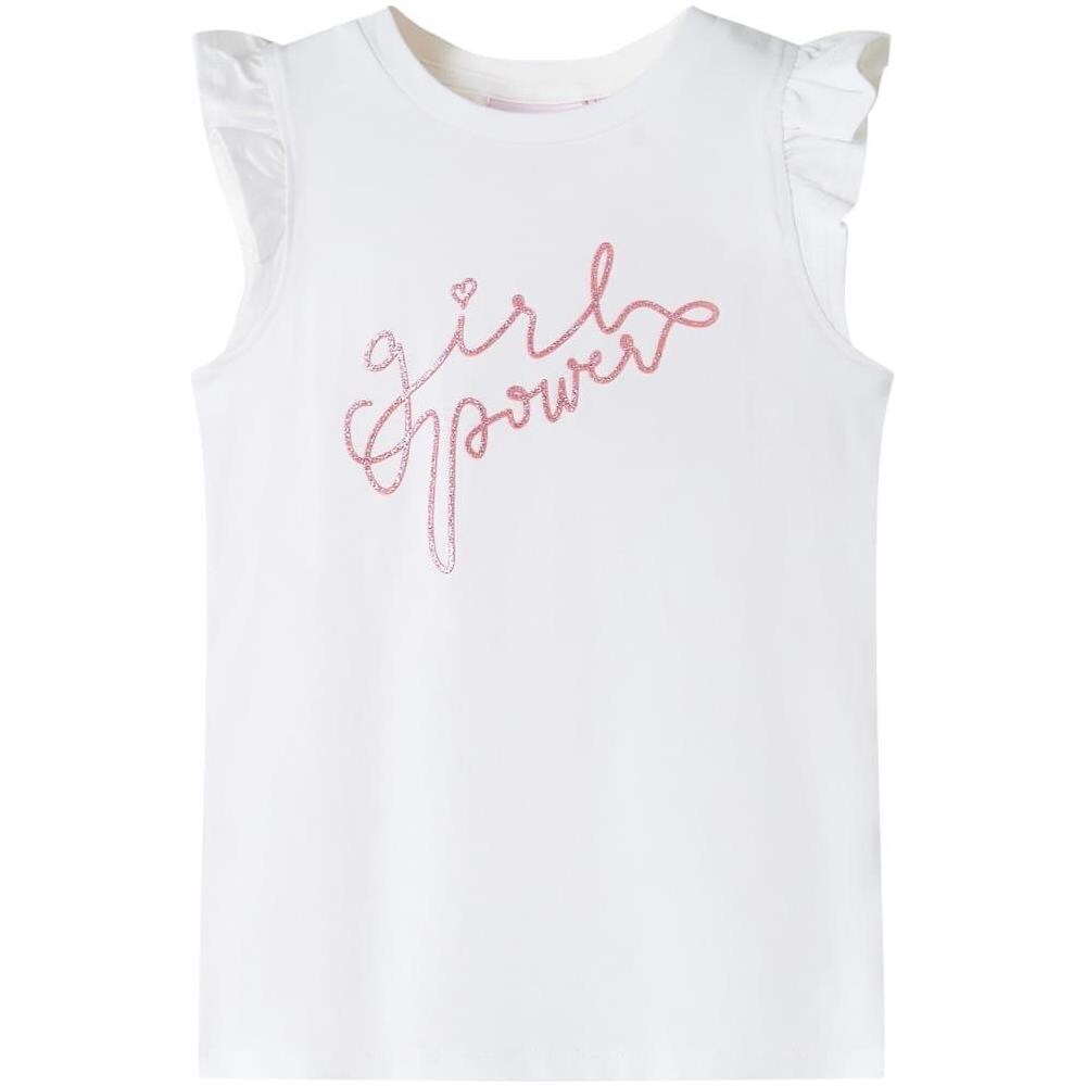 Maglietta da Bambina Maniche Volant Ecru 140 - Foto 1