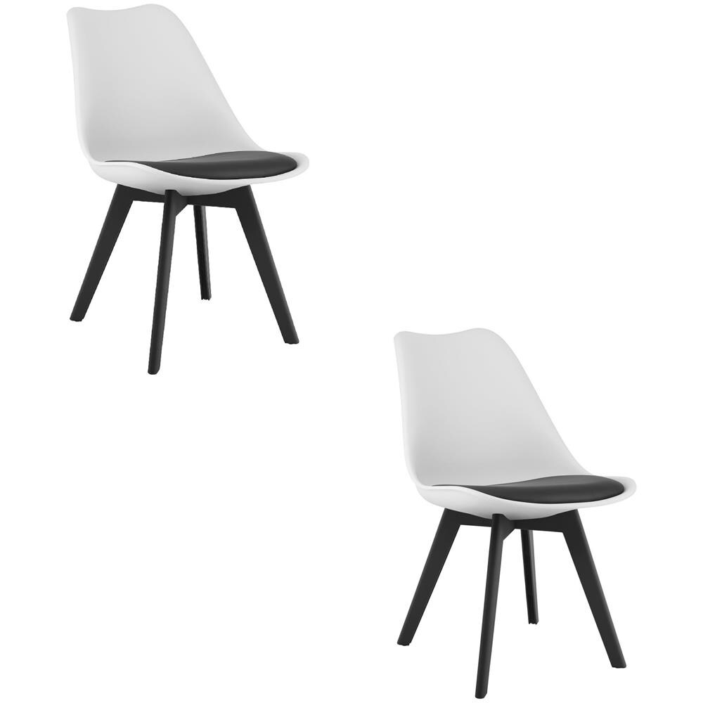 Sedia RIXK - Design ergonomico senza tempo, nero e bianco x 2 - Foto 1