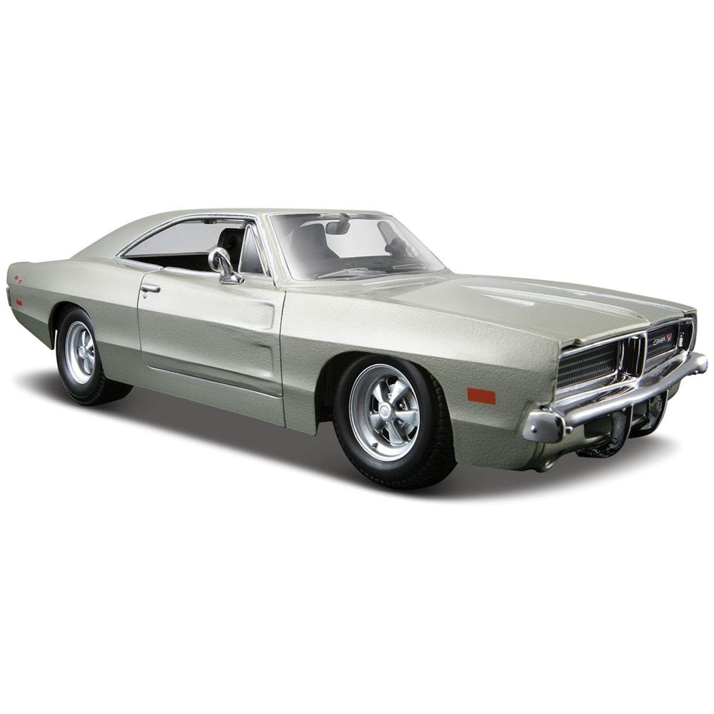 Dodge Charger R / T 1969 Vintage 1:24 (Argento / Blu) - Foto 1