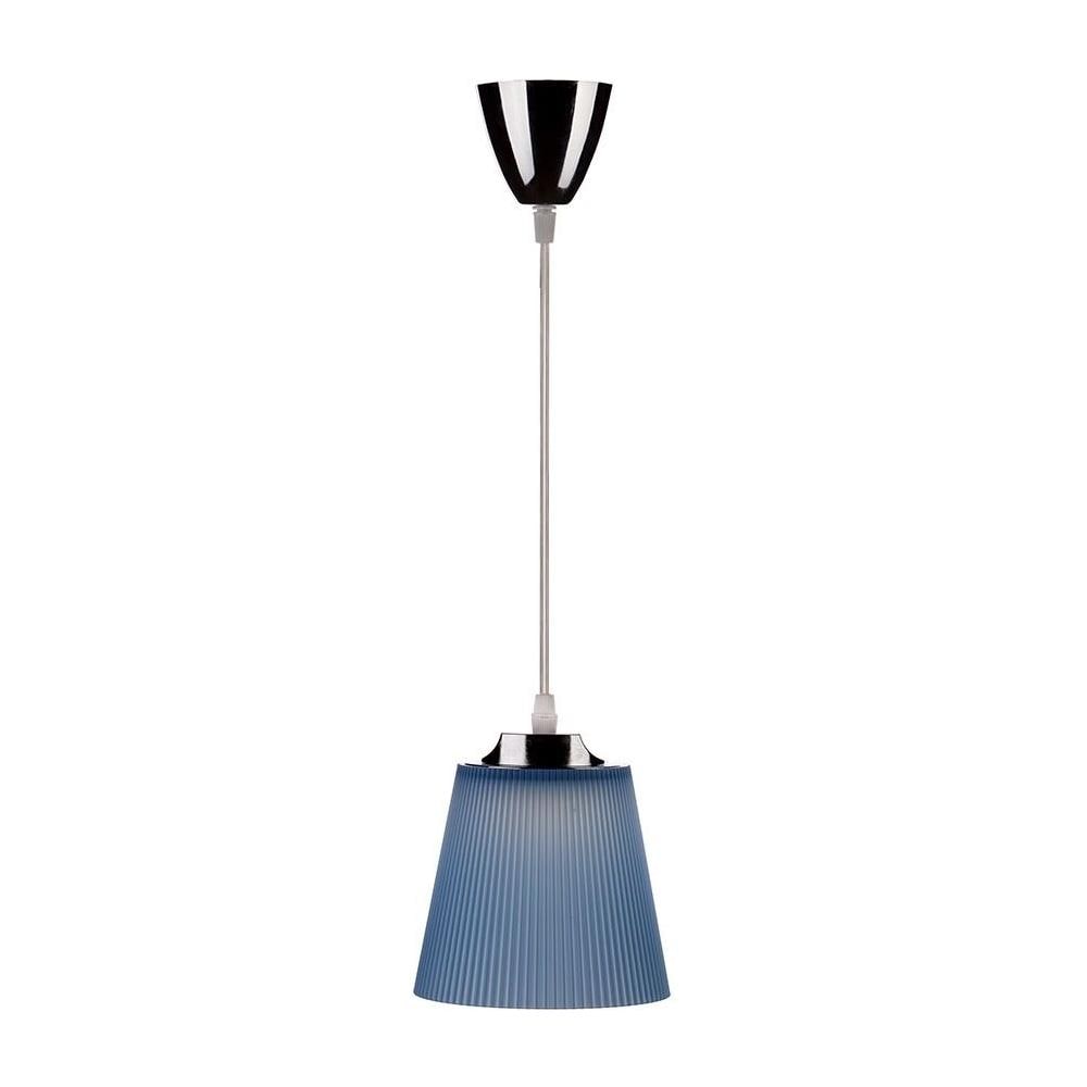 Lampadario Led 7w Campana In Plastica Blu E Acciaio Cromato Luce Naturale 4000k Vt-1036 8506 - Foto 2