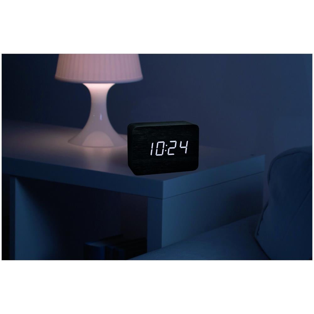 TFA Dostmann Clocco 60.2549.01-Sveglia radiocontrollata, Effetto Legno, Plastica, Bianco / Nero - Foto 5