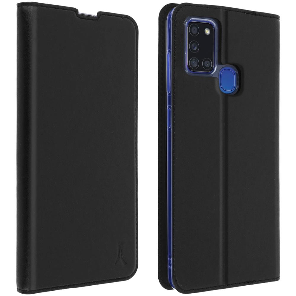 Custodia Per Samsung Galaxy A21s Portacarte Cover Silicone Supporto, Nero - Foto 1