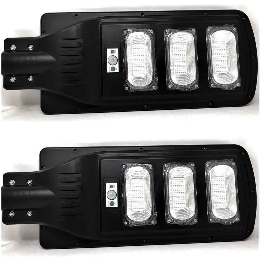 2 X Lampione Stradale A Led 90w Con Pannello Solare Crepuscolare E Telecomando - Foto 1