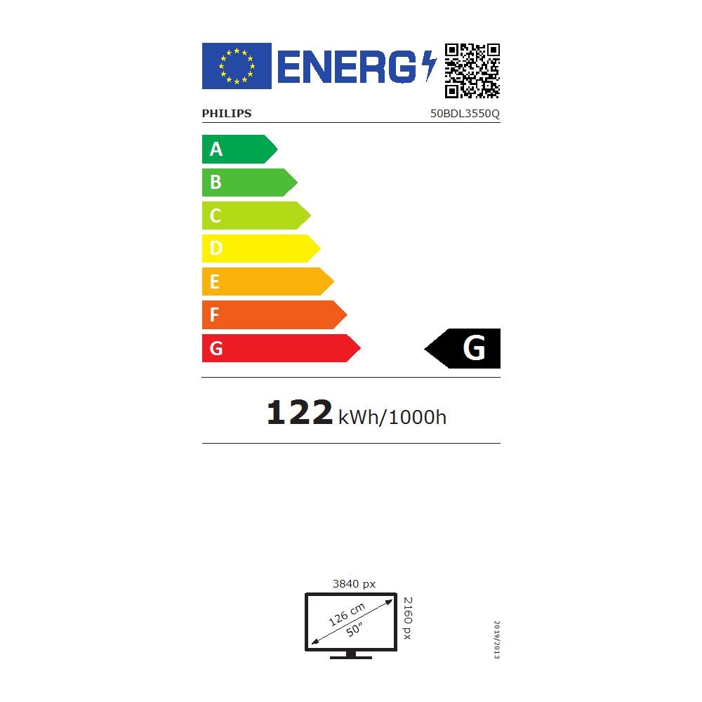 50BDL3550Q / 00 visualizzatore di messaggi Pannello piatto per segnaletica digitale 125,7 cm (49.5") VA 400 cd /m² 4K Ultra HD Nero Android 8.0 - Foto 2