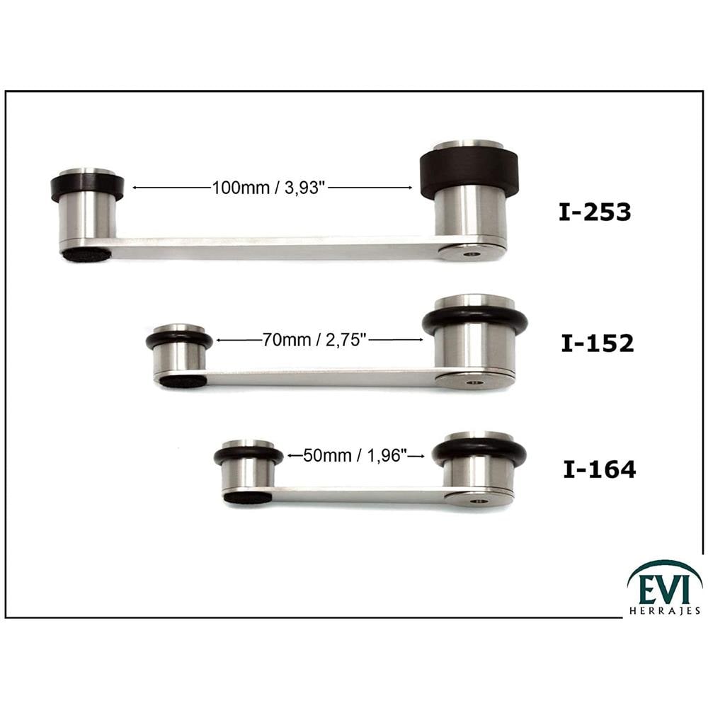 Fermata Porta Con Fermo, Installazione Adesiva O Vite, Acciaio Inossidabile, Gomma Nera - Foto 2