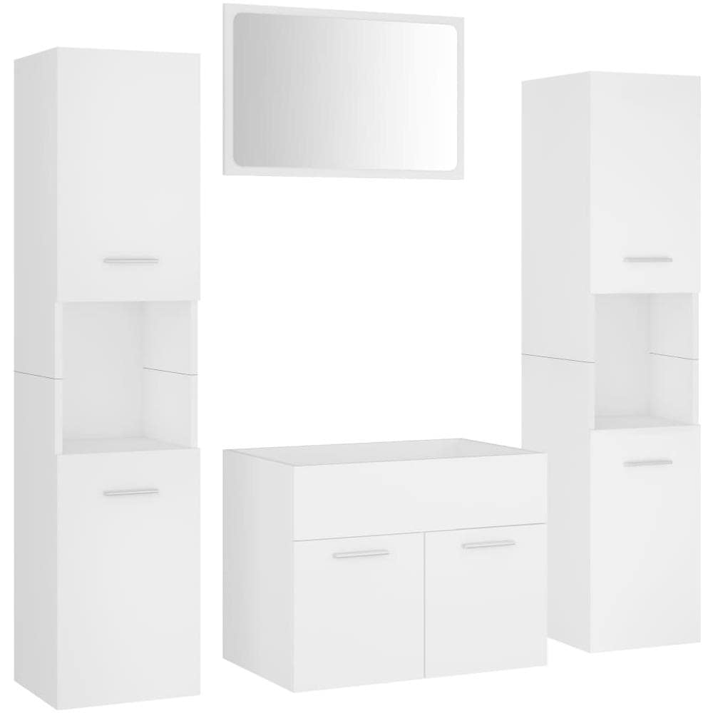 Set Mobili da Bagno Bianco in Truciolato - Foto 2