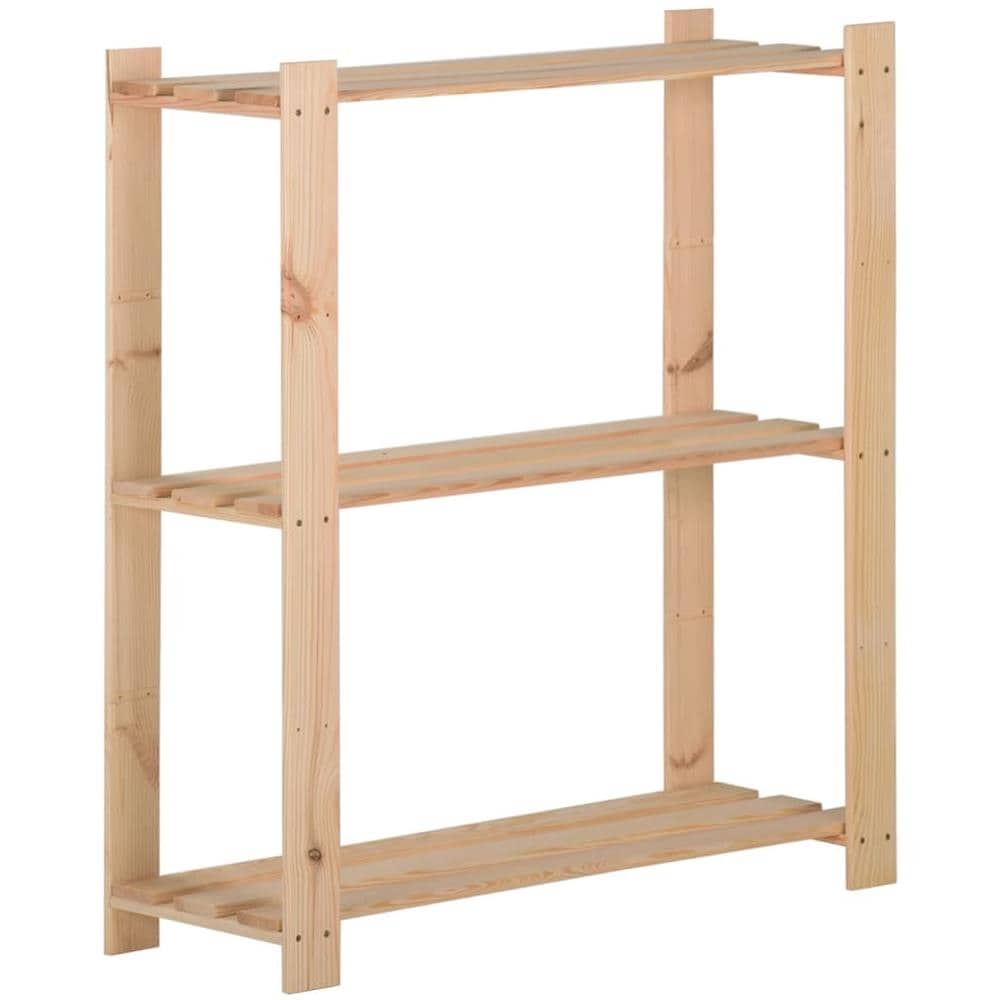Scaffale A 3 Livelli 80x28,5x90 Cm In Legno Massello Di Pino - Foto 1