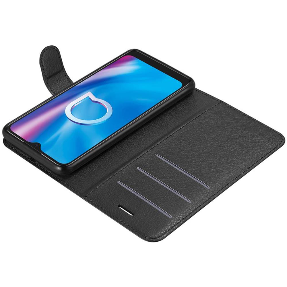Custodia Compatibile Con Alcatel 1s 2020 In Nero Carbone - Coperchio Protettiva Con Chiusura Magnetica, Funzione Stand E Tasca Per Le Carte - Foto 8