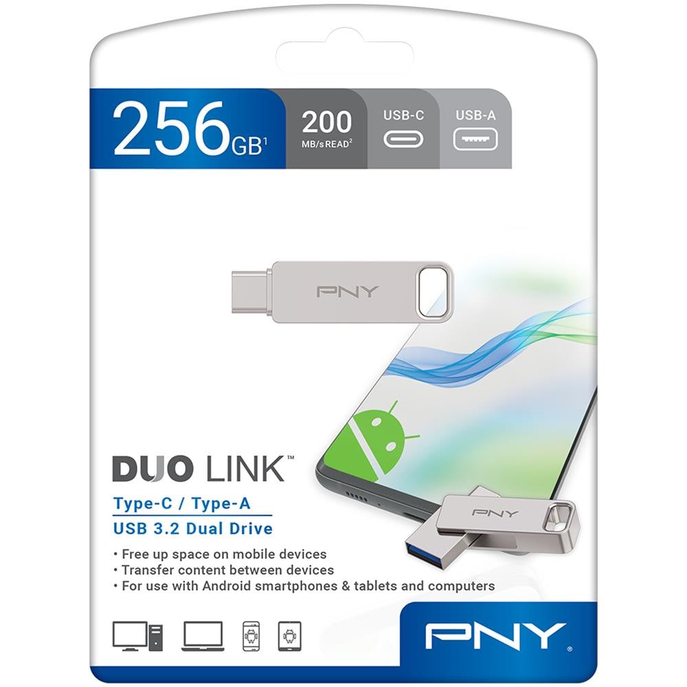 Chiavetta USB 256 GB DUO LINK USB Tipo A / Tipo C 3.2 Gen 1 Colore Acciaio inossidabile - Foto 5