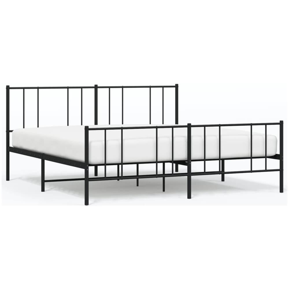 Giroletto Con Testiera E Pediera Metallo Nero 193x203 Cm - Foto 2