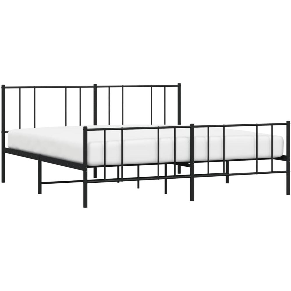 Giroletto Con Testiera E Pediera Metallo Nero 193x203 Cm - Foto 3