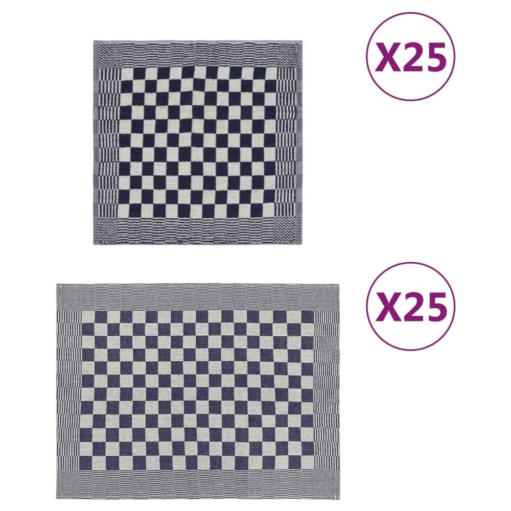 Set Strofinacci 50 Pz In Cotone Blu E Bianco - Foto 1