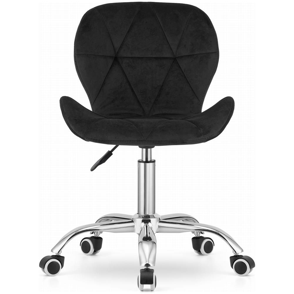 Sedia girevole AVOLA in velluto nera ergonomica per ufficio - Foto 2