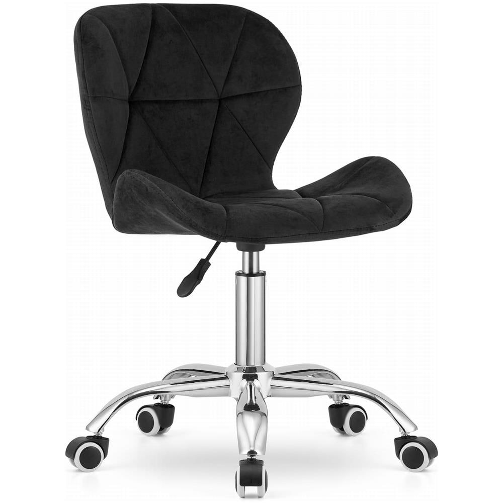 Sedia girevole AVOLA in velluto nera ergonomica per ufficio - Foto 1