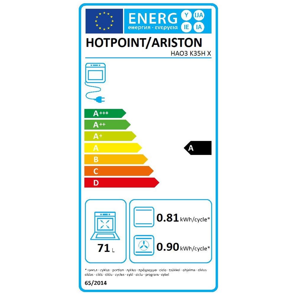 Forno Elettrico da Incasso Ariston HAO3 K35H X Capacità 71 L Ventilato con Pulizia Idrolitica Classe A Colore Nero e Acciaio Inox - Foto 2