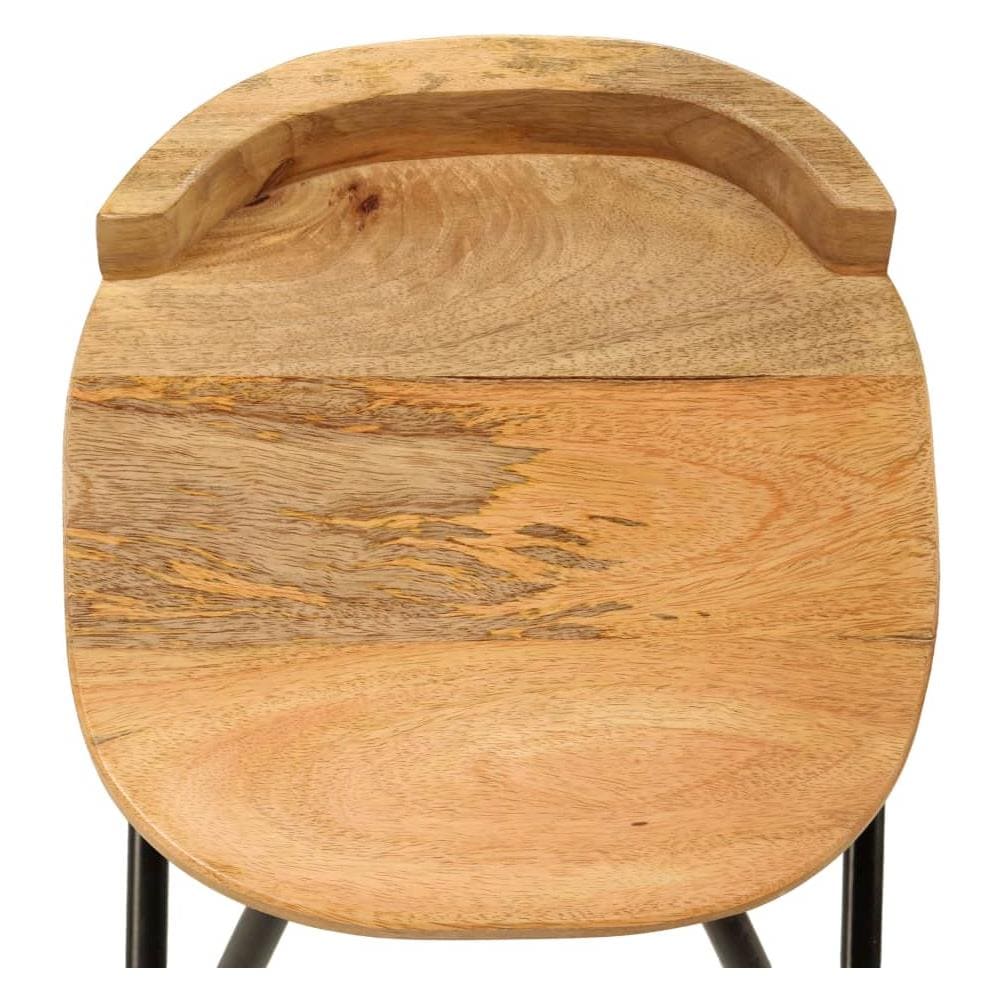 Sedie Da Bar 2 Pz In Legno Massello Di Mango 40x40x82 Cm - Foto 7