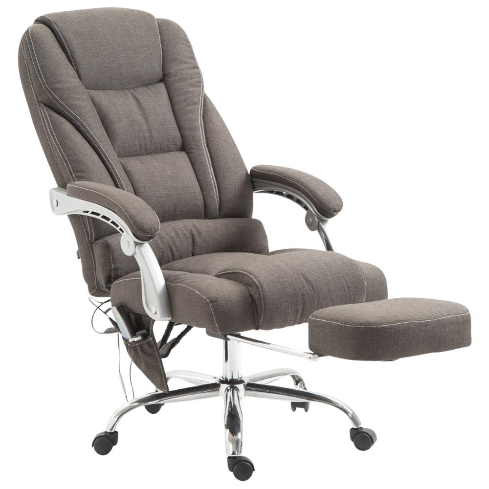 Sedia Ufficio Massaggiante Pacific in Stoffa I Poltrona Relax con Poggiapiedi I Sedia Studio Ergonomica Regolabile con Funzione Massaggio Grigio Scuro - Foto 2