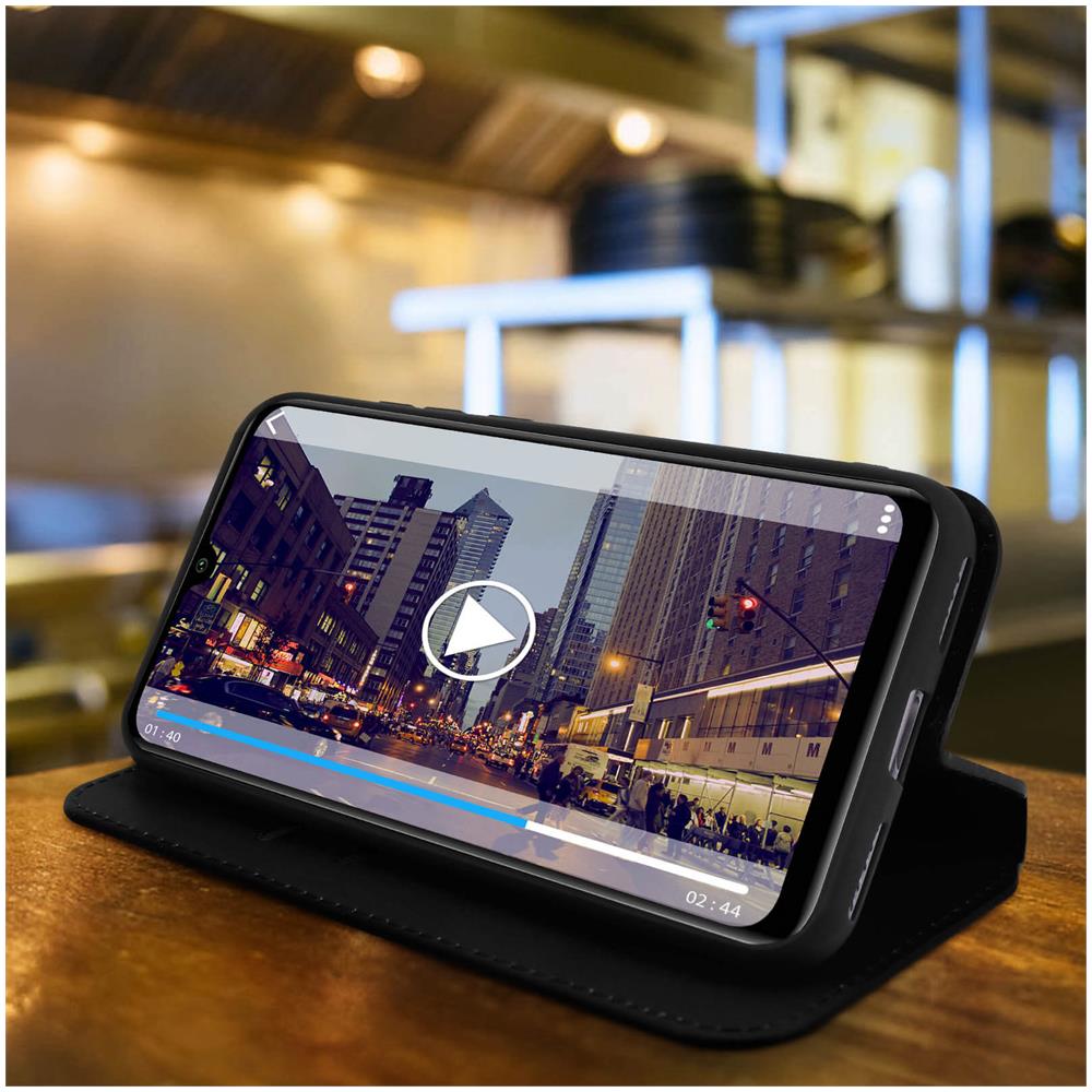 Custodia Xiaomi Mi A3 Portacarte Funzione Supporto Similpelle Liscia Nero - Foto 2