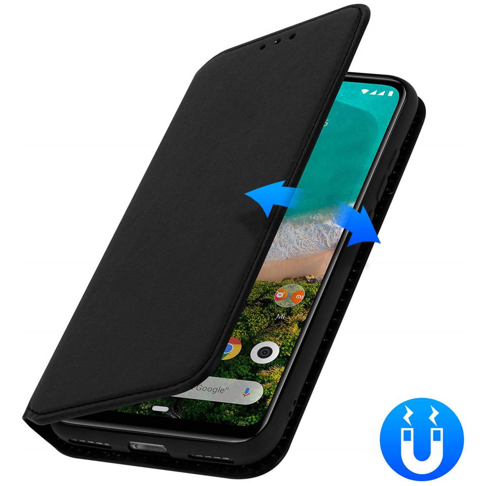 Custodia Xiaomi Mi A3 Portacarte Funzione Supporto Similpelle Liscia Nero - Foto 5
