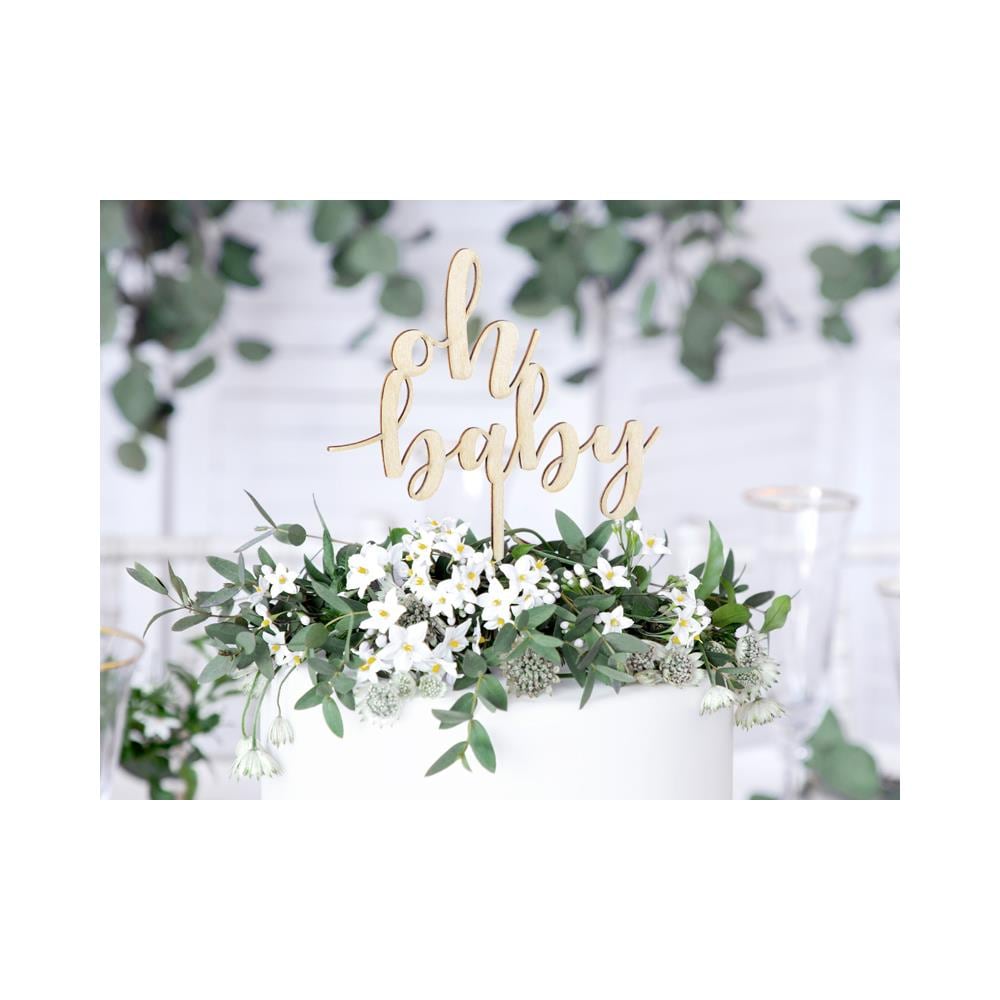 Partydeco - Decorazione Per Torte In Legno Oh Baby - Foto 2