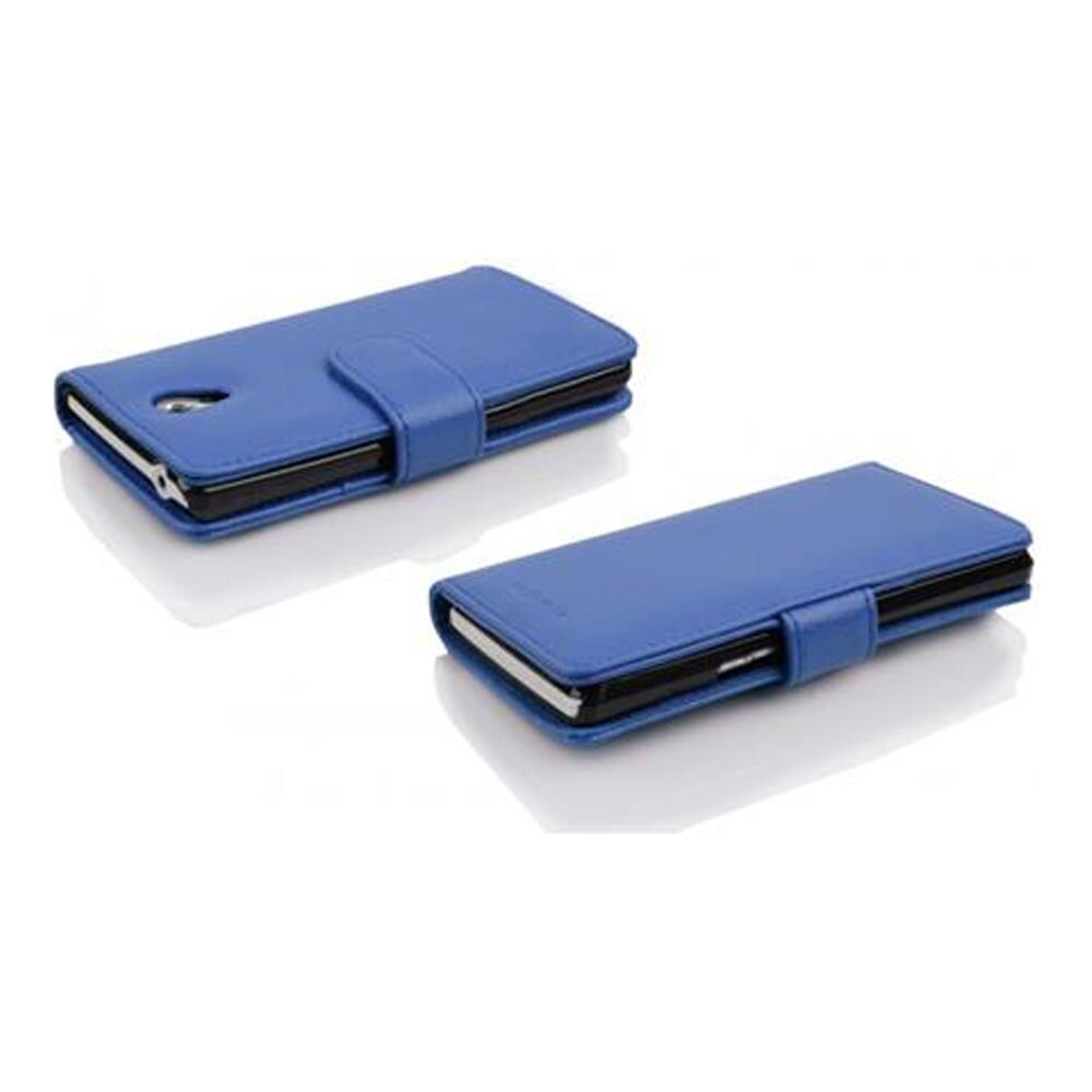 Custodia Compatibile Con Htc Desire 700 In Blu Reale - Coperchio Protettivo In Ecopelle Testurizzata E Tasca Per Carte Di Credito - Foto 3