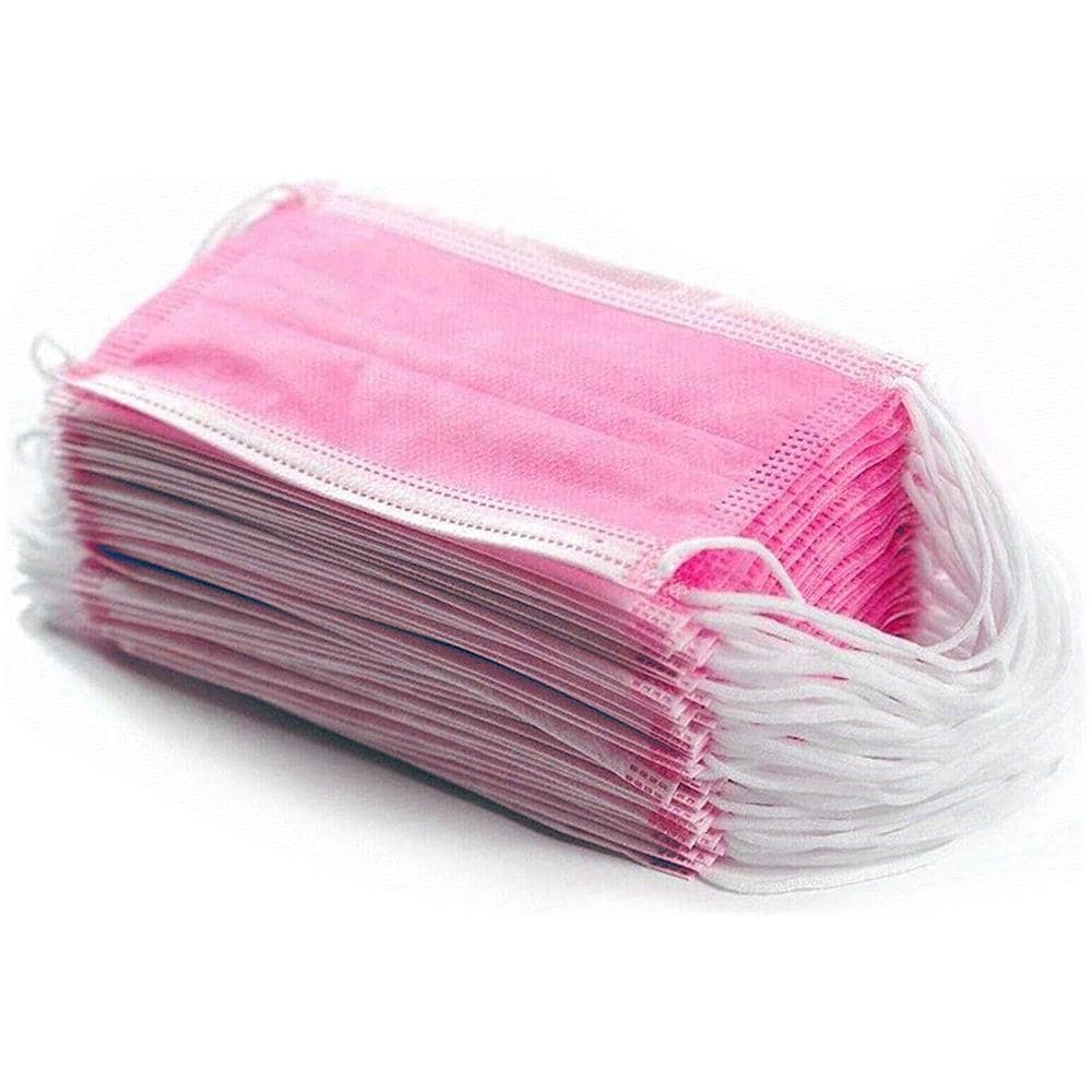 50 Mascherine Usa E Getta, Maschere Per Il Viso, mascherine monouso Con Clip A 3 Strati, Maschere Dentali Monouso, In Garza, Antipolvere - Rosa - Foto 3