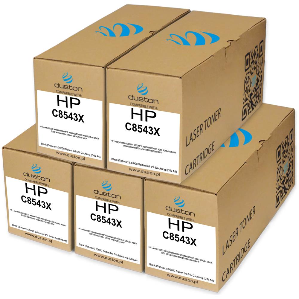 TONER - 5x C8543x, 43x Negro Compatible Con Hp Laserjet 9000 9000dn 9000mfp 9000n9000nhs 9040 9040dn 9040n 9050 9050dn9050n M9040 Mfpm9050 - Foto 1