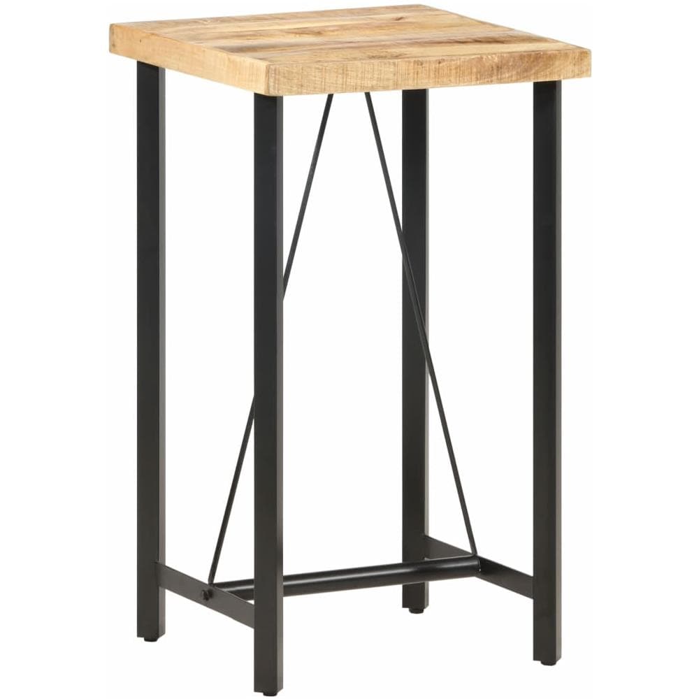 Tavolo Da Bar 60x60x107 Cm In Legno Ruvido Di Mango - Foto 8