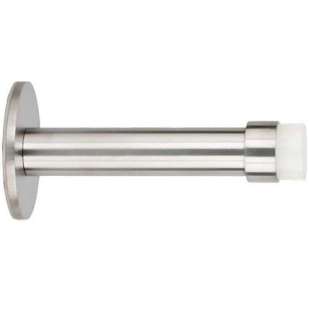 Stop Della Porta Della Parete, Installazione Adesiva, Gomma Bianca, Acciaio Inossidabile, Lunghezza 89mm - Foto 1