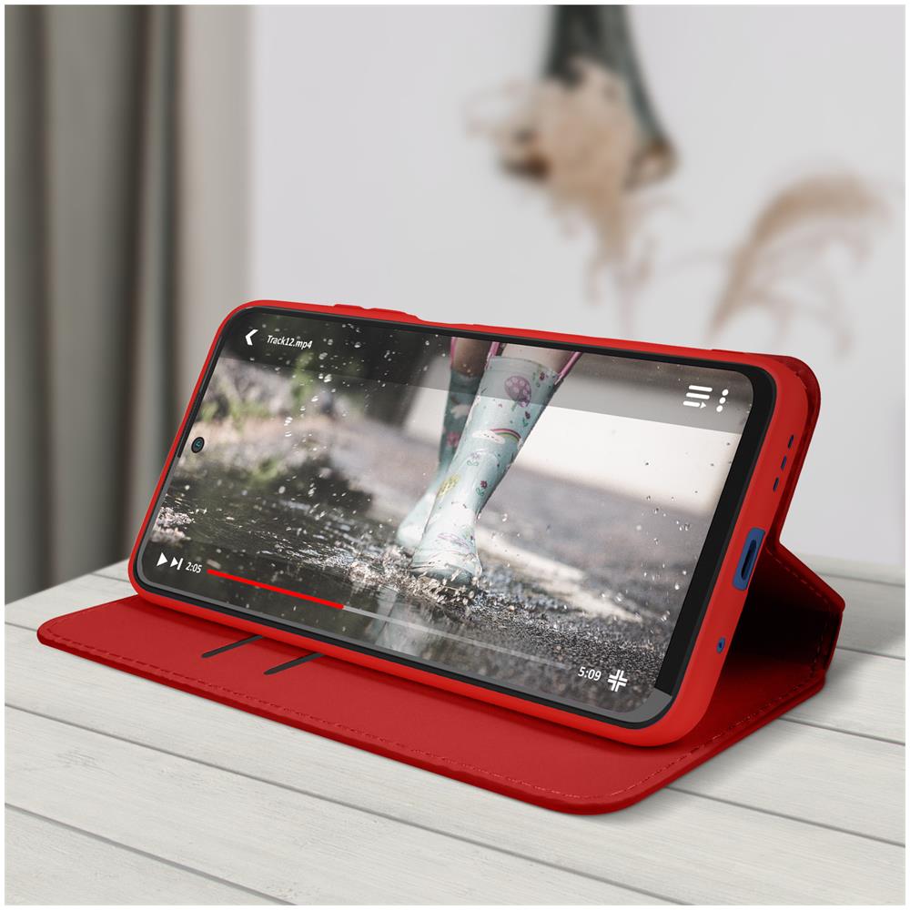 Custodia Xiaomi Redmi Note 10 5g E Poco M3 Pro Portafoglio Supporto Video Rossa - Foto 2