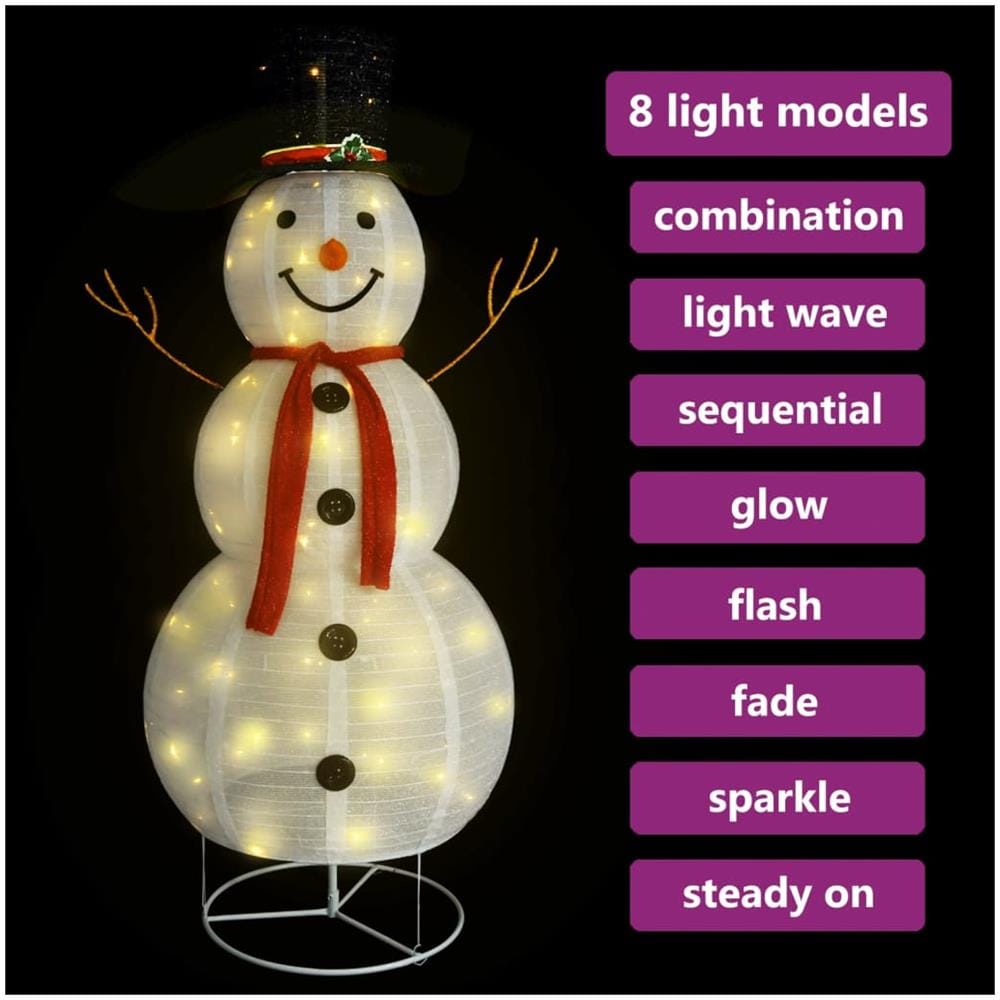 Figura Natalizia Pupazzo di Neve a LED Tessuto Pregiato 180 cm - Foto 3