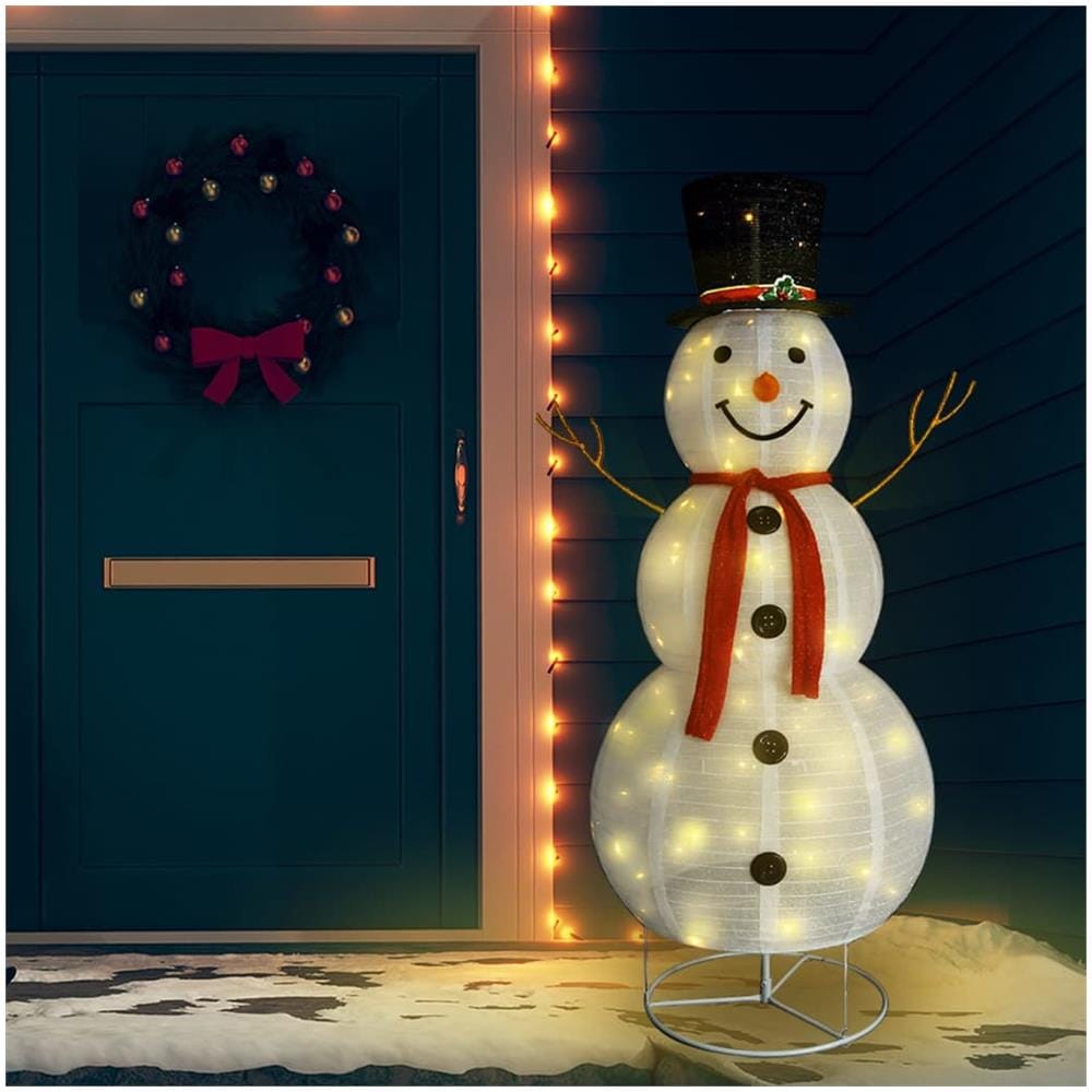 Figura Natalizia Pupazzo di Neve a LED Tessuto Pregiato 180 cm - Foto 1