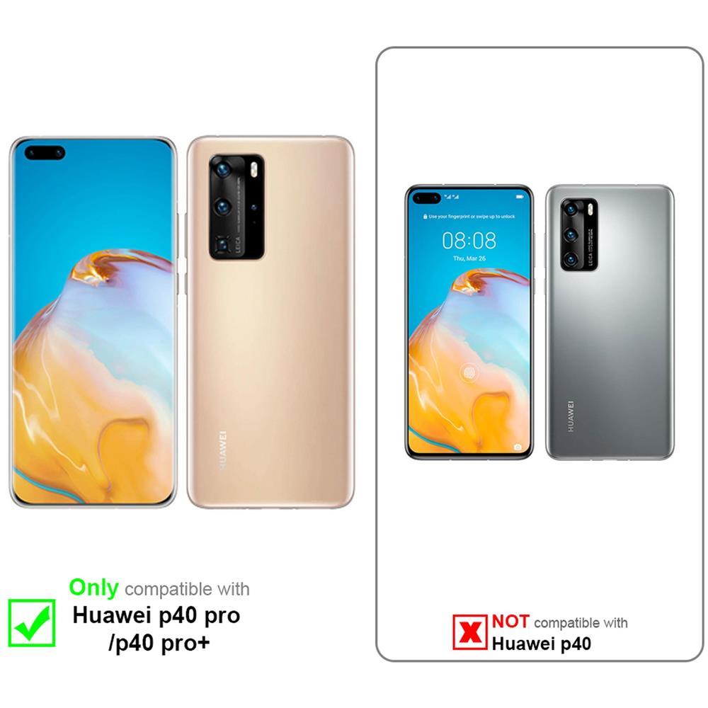 Custodia Compatibile Con Huawei P40 Pro+ In Blu - Nero - Coperchio Protettivo Bicolore In Vetro Temperato E Silicone Tpu - Foto 2