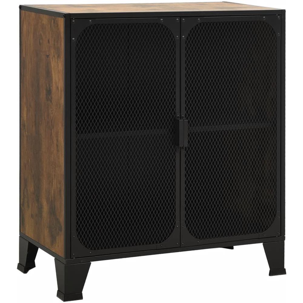 Armadietti 2 Pz Marrone Rustico 72x36x82 Cm Metallo E Mdf - Foto 2