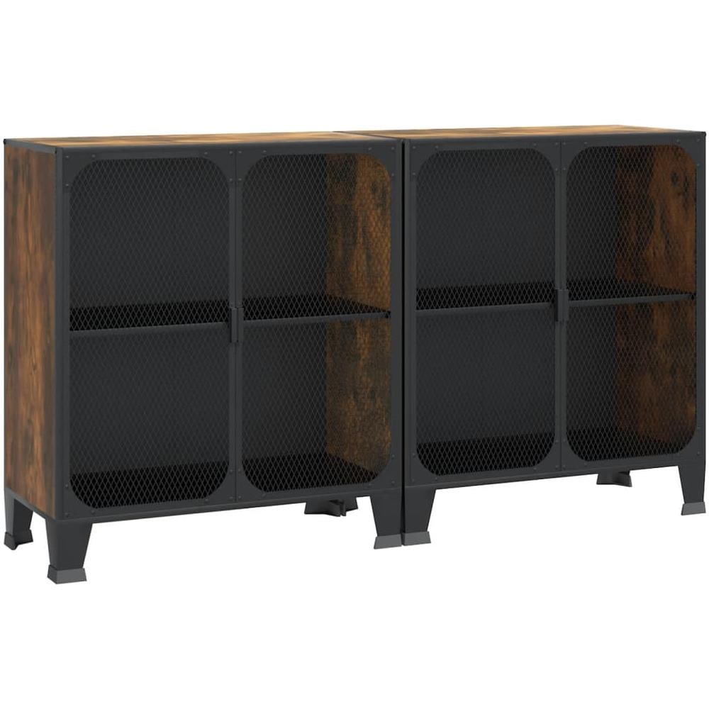 Armadietti 2 Pz Marrone Rustico 72x36x82 Cm Metallo E Mdf - Foto 1