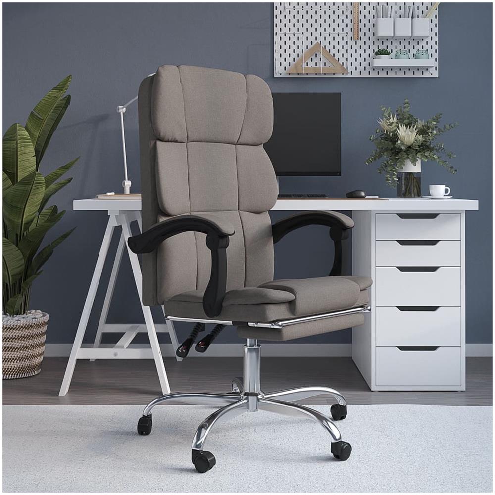 Poltrona Da Ufficio Reclinabile Tortora In Tessuto - Foto 1