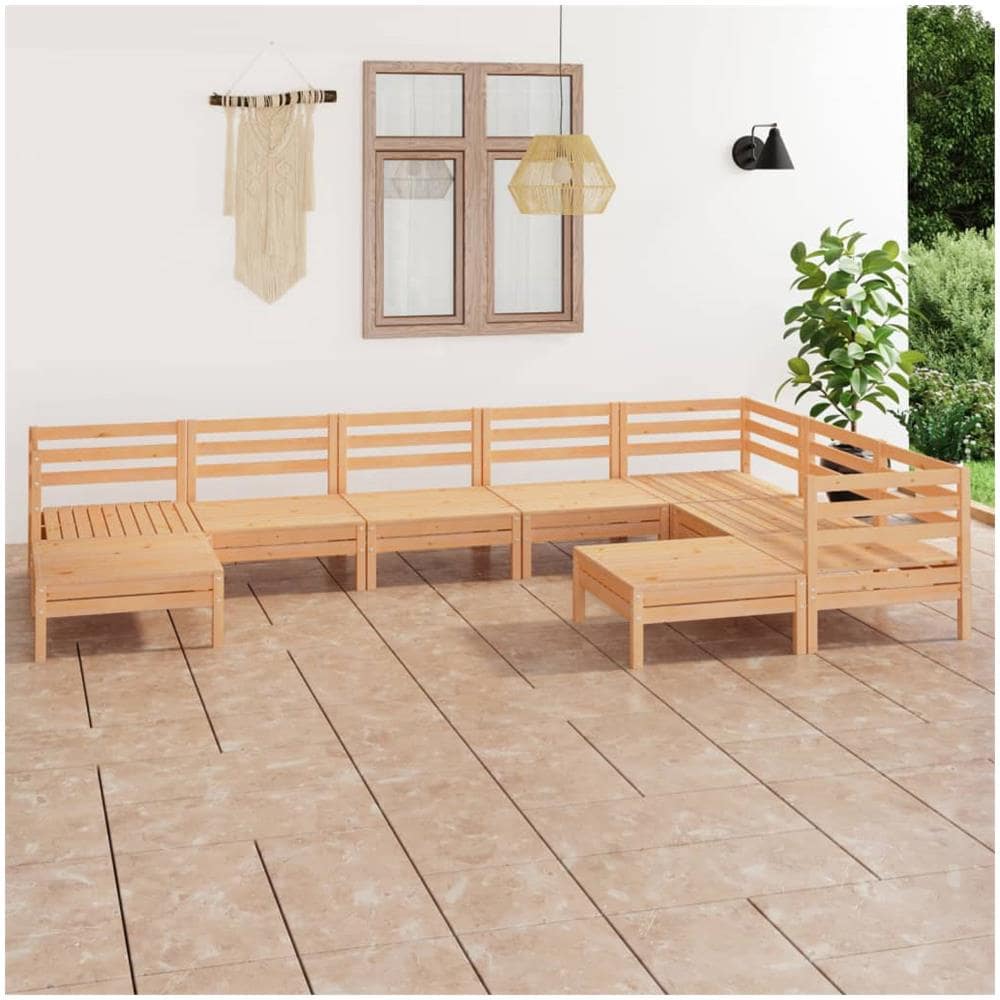 Set Salotto da Giardino 9 pz in Legno Massello di Pino - Foto 1