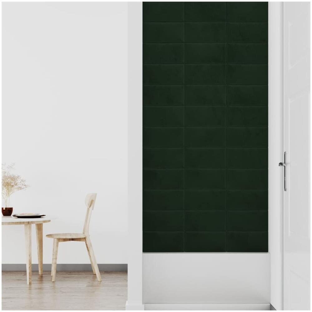 Pannelli Murali 12 Pz Verde Scuro 30x15 Cm In Velluto 0,54 M - Foto 7