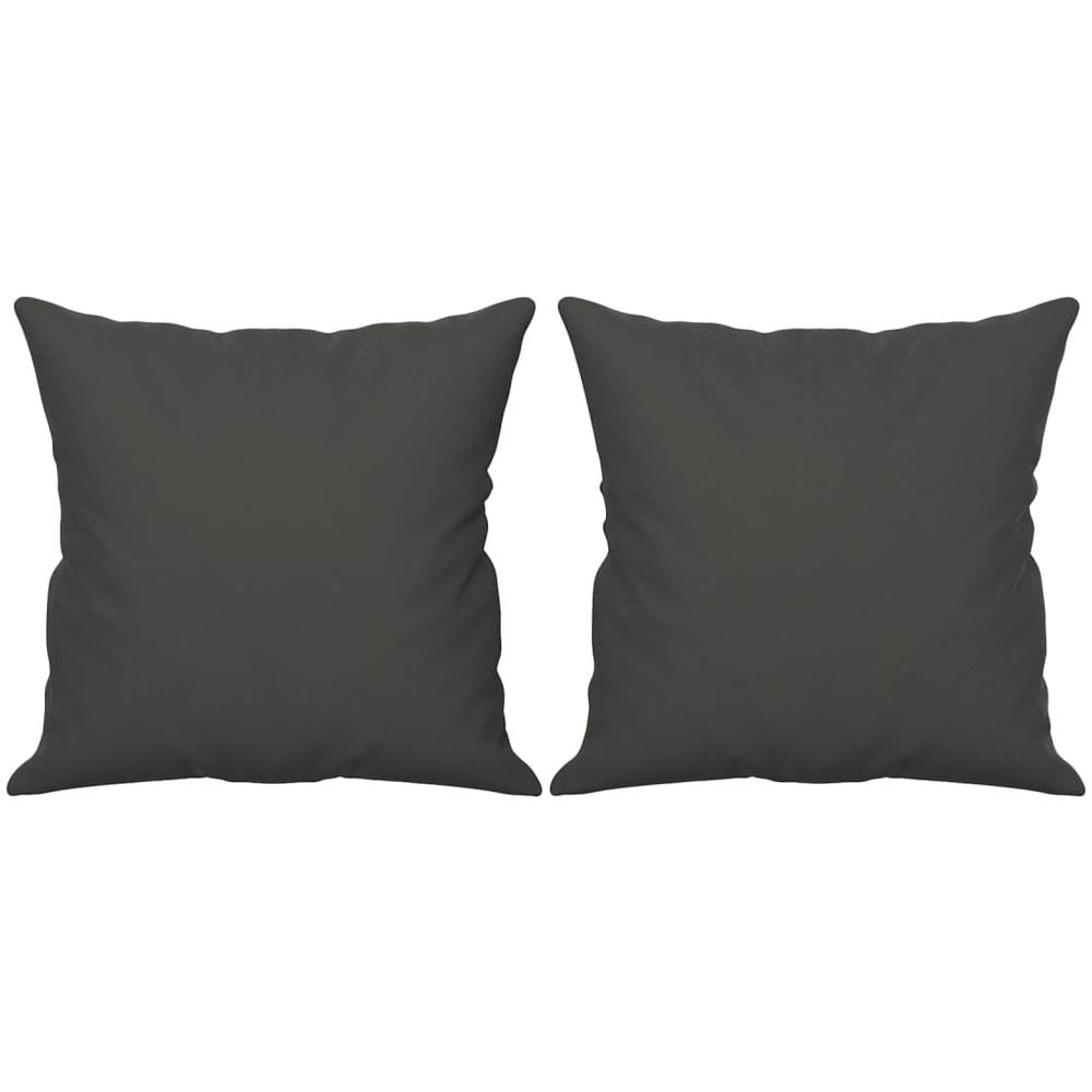 Cuscini Decorativi 2 Pz Grigio Scuro 40x40cm Tessuto Microfibra - Foto 2