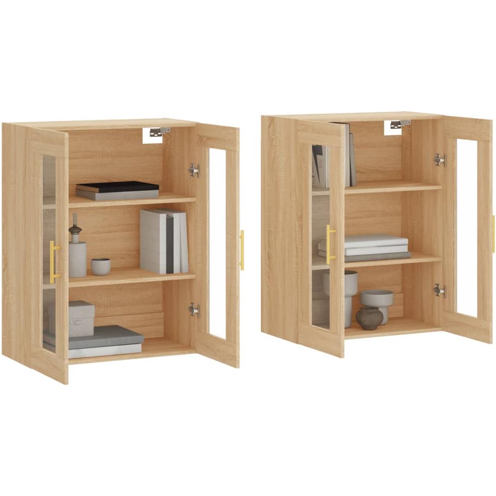 Armadietti A Parete 2 Pz Rovere Sonoma In Legno Multistrato - Foto 3