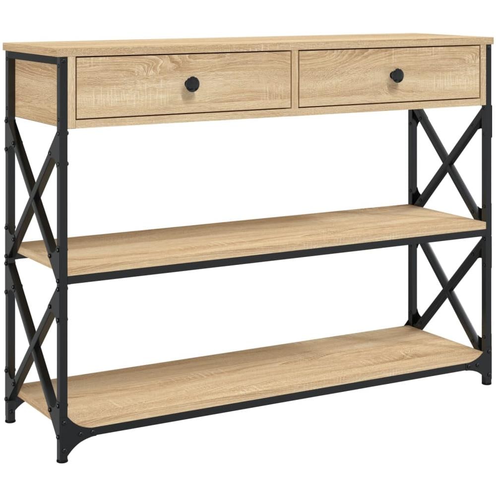 Tavolo Consolle Rovere Sonoma 100x28x75 Cm In Legno Multistrato - Foto 2